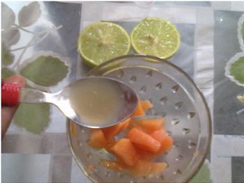 La papaya y limón Paquete de cara de brillo de la piel