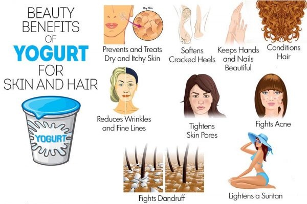 10 Acciones de Belleza de yogurt para piel y cabello